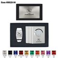 Metal Wave Desk Clock and Money Clip Gift Set